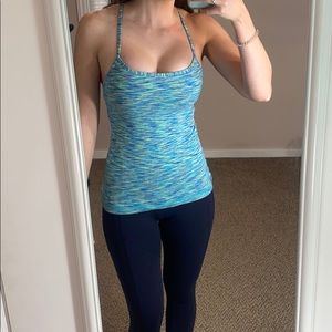 Lululemon EUC space dye teal power y tank 6